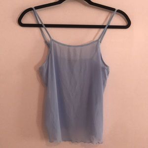 NWOT Baby Blue Lettuce Hem Sheer Cami
